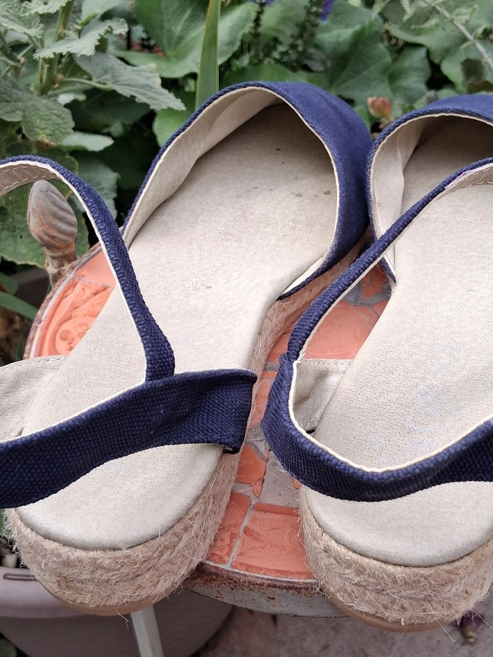 Navy Canvas Espadrille Slingback Sandals - Women